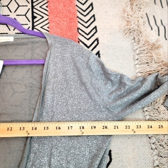 HERO & LEANDER 100% LINEN MOSS SPARKLE LIGHTWEIGHT CARDIGAN, SZ LARGE - Picture 11 of 15